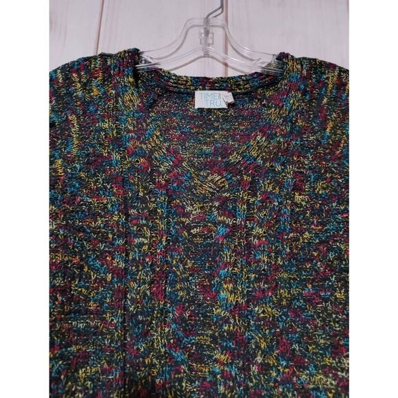 Time and Tru Sweater Ladies 22 Black VNeck - Picture 3 of 6